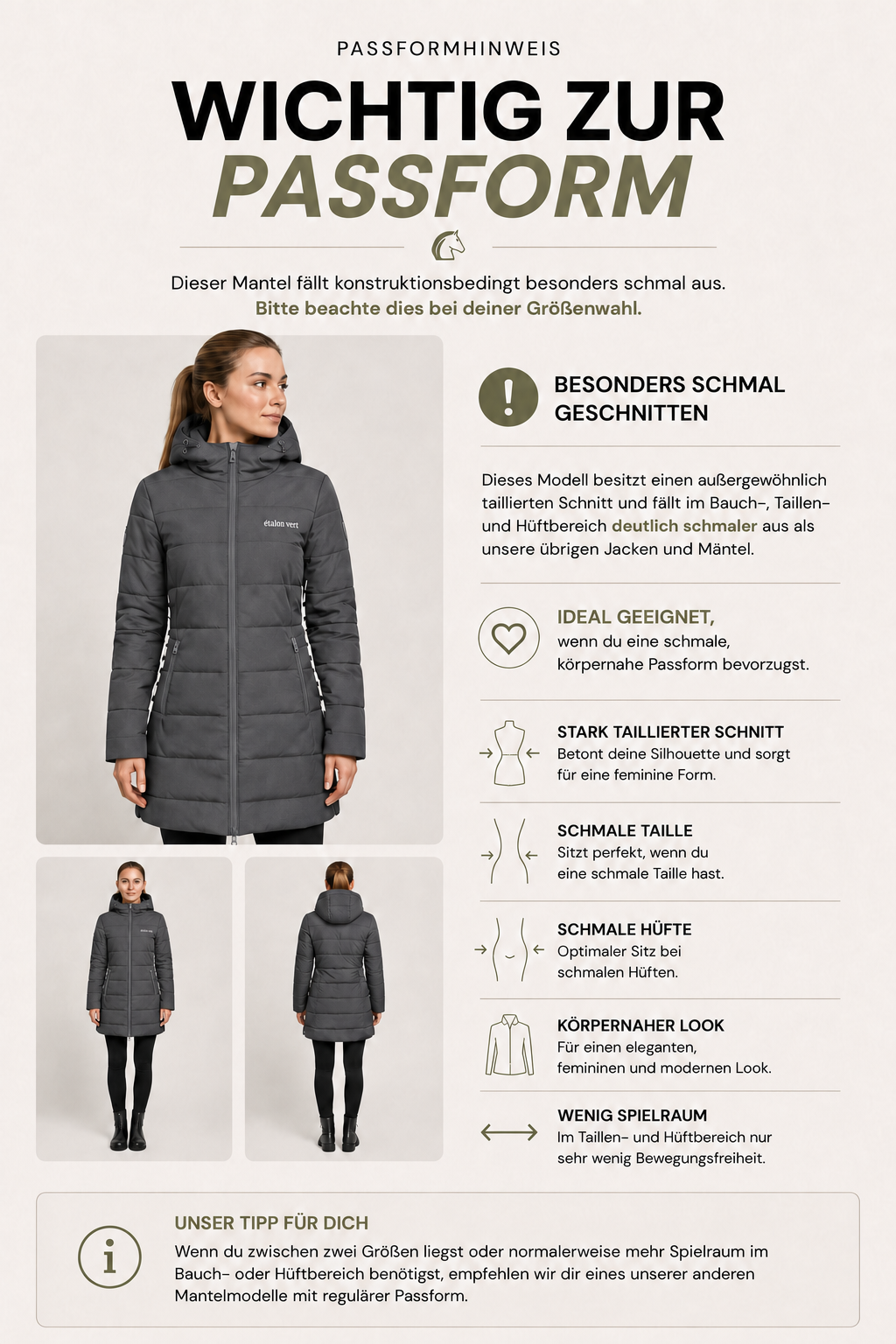 Totilas 2.0 Winter Mantel  - Grey - SlimFit
