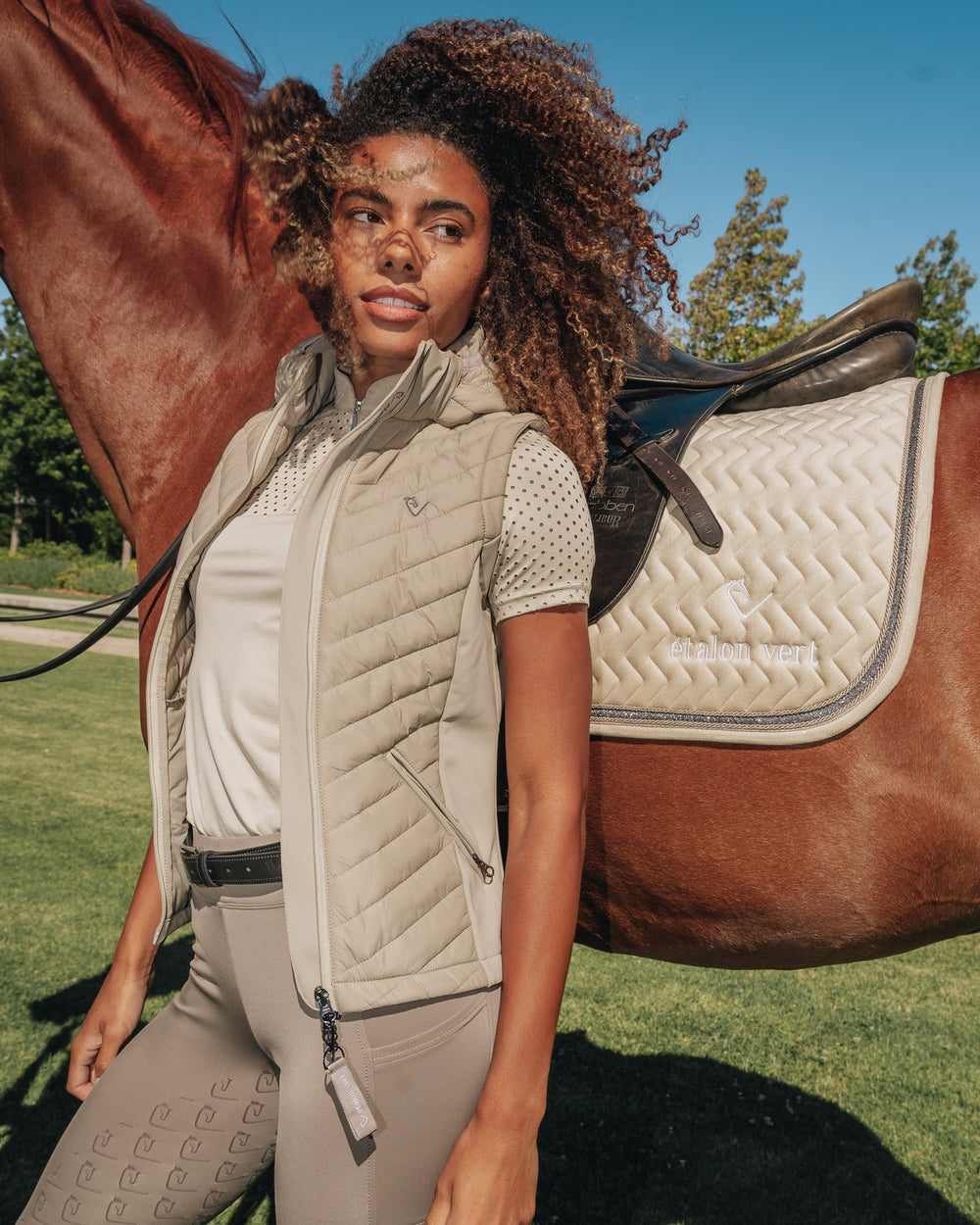 Dressage Saddle Pad - Beige Velvet