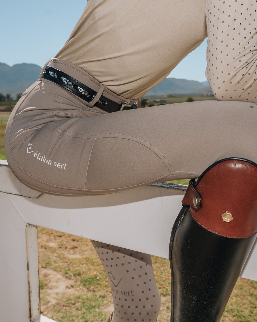 Belissimo 2.0 Reithose mit Leggings Komfort Vollgrip - Taupe