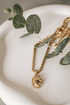 Halskette - Pferd - Gold