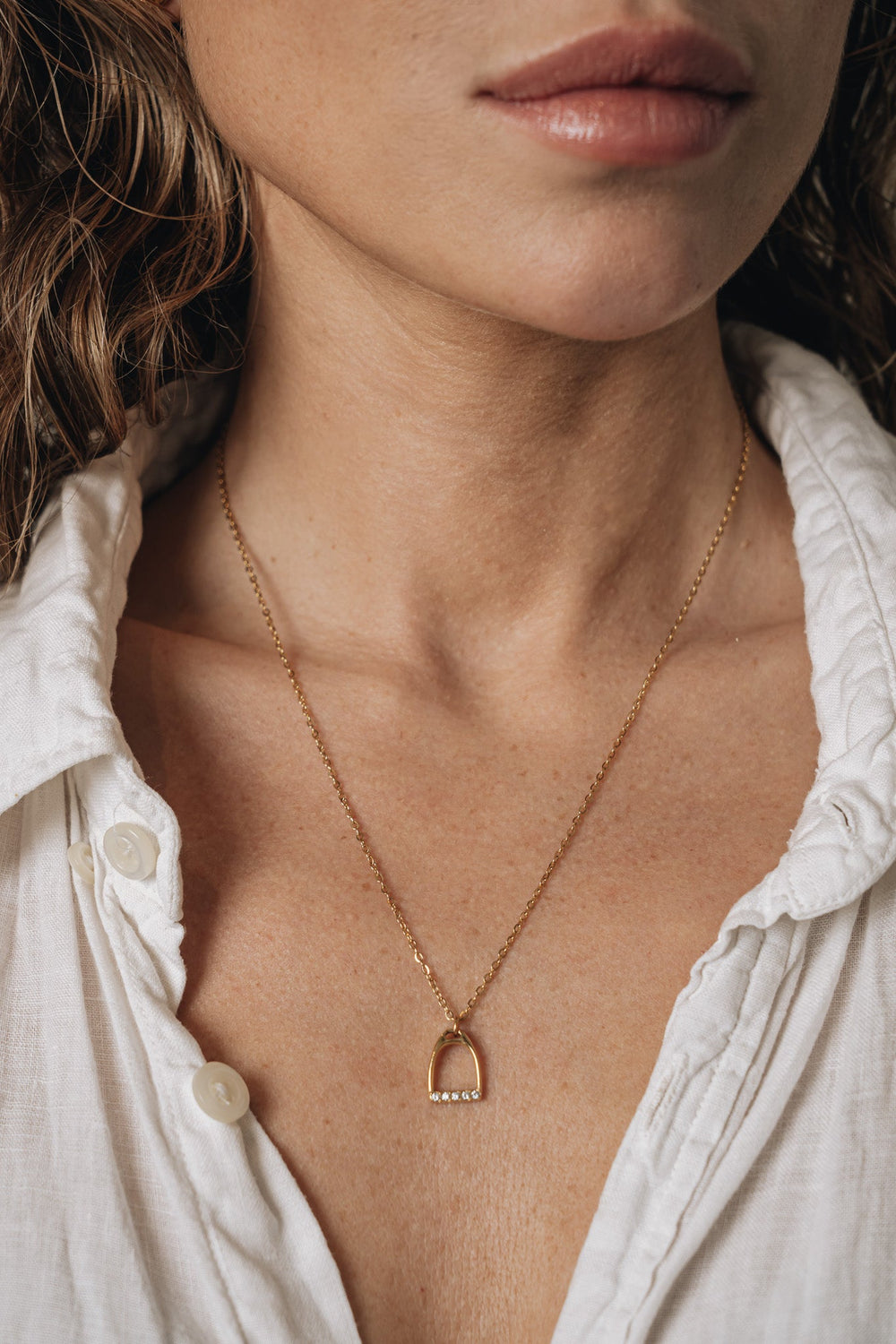 Necklace - Stirrup - Gold