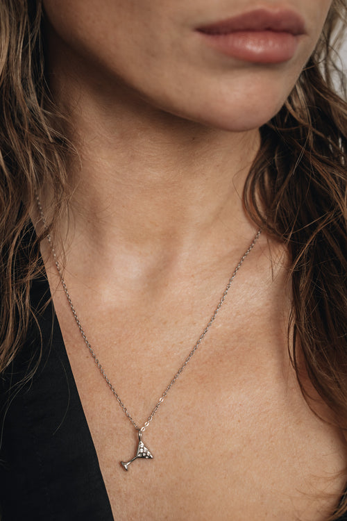 Halskette - Cocktail Glas - Silver