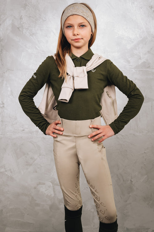 Poloshirt Sandro Hit 2.0 Young Riders Langarm - Olive