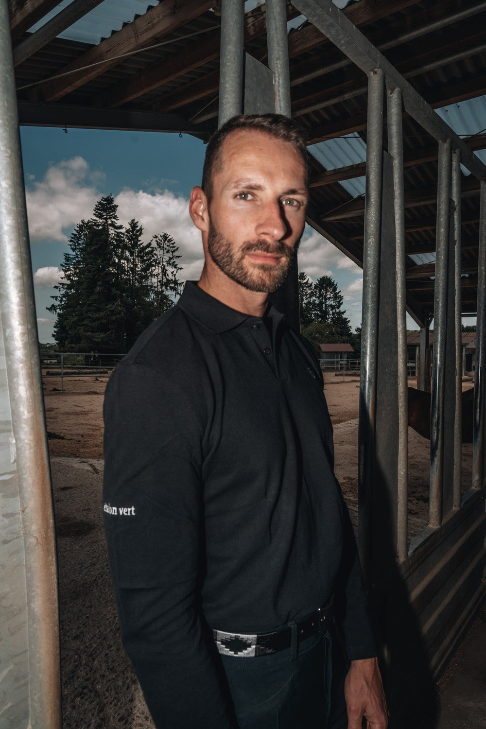 Men's Polo Shirt Sandro Hit - Long-Sleeve - Black