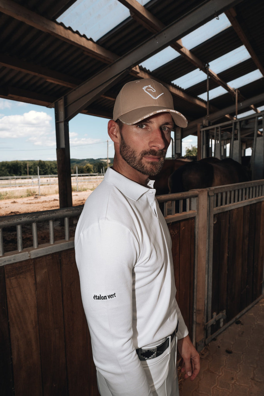 Men's Polo Shirt Sandro Hit - Longsleeve - White