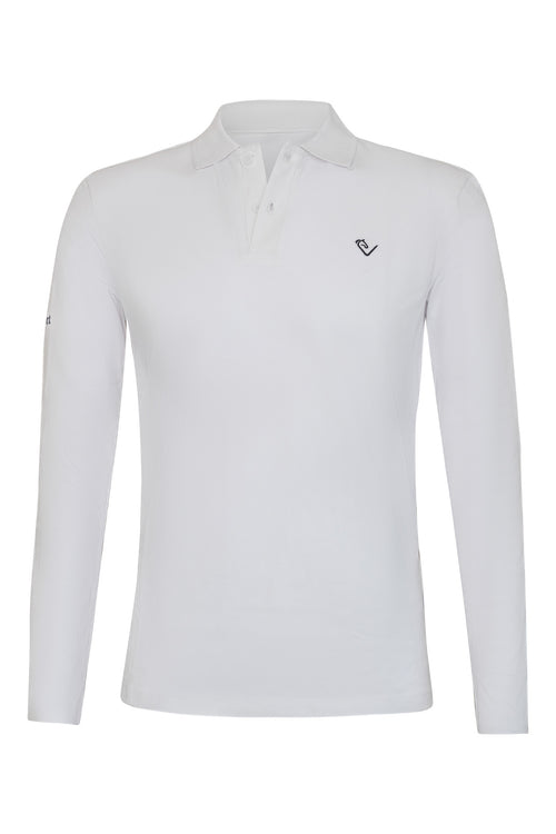 Herren Poloshirt Sandro Hit - Longsleeve - White