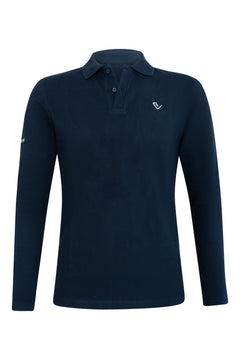 Herren Poloshirt Sandro Hit - Longsleeve - Navy