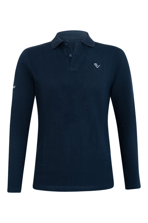 Herren Poloshirt Sandro Hit - Longsleeve - Navy