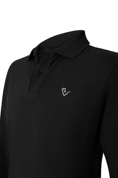 Herren Poloshirt Sandro Hit - Longsleeve - Black