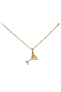 Halskette - Cocktail Glas - Gold