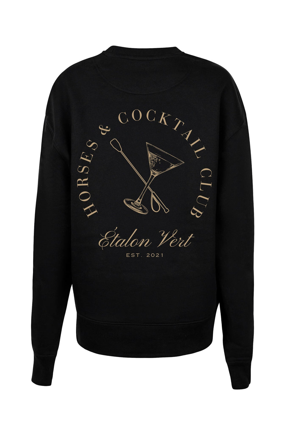 Fuego - Horses & Cocktail Club Oversized Sweater - Black *Limited Edition