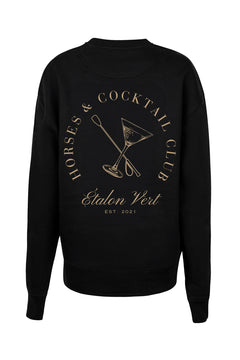 Fuego - Horses & Cocktail Club Oversize Sweater - Black