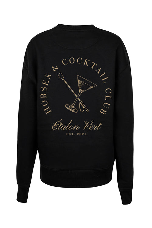 Fuego - Horses & Cocktail Club Oversize Sweater - Black