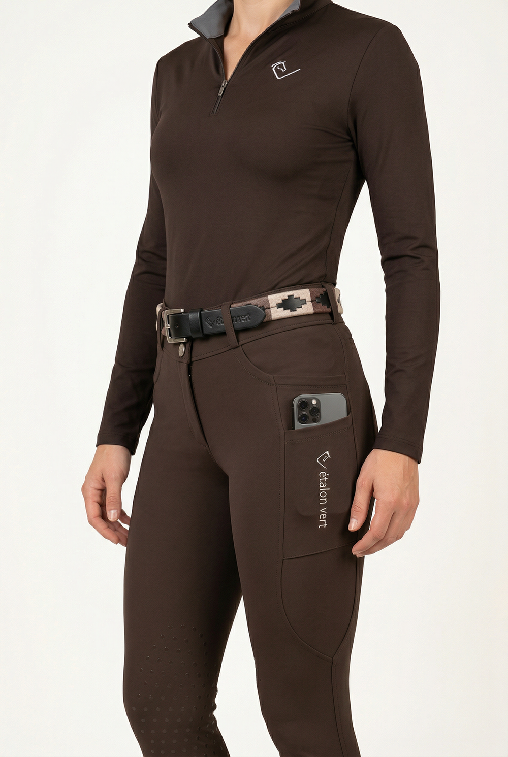 Belissimo 2.0 Reithose mit Leggings Komfort Kniegrip - Brown