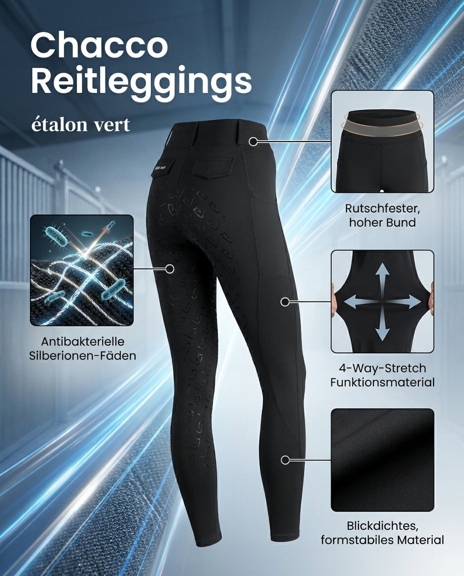 Chacco 2.0 - Legginsy Fullgrip - Czarne