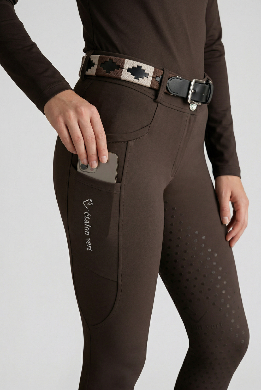 Belissimo 2.0 Reithose mit Leggings Komfort Vollgrip - Brown