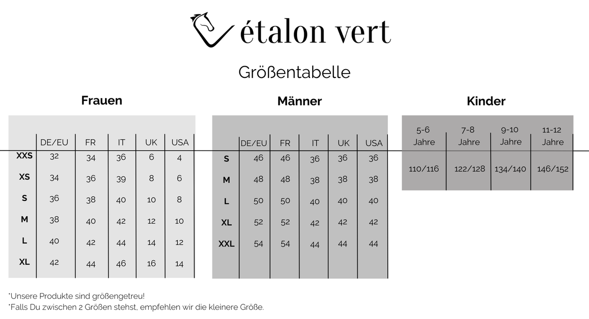 Größentabelle