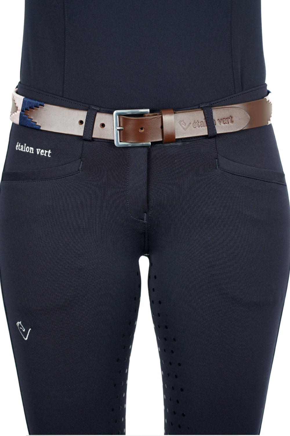 Vitalis Polo Belt 2.5 cm - Brown: Candy Pink/Navy