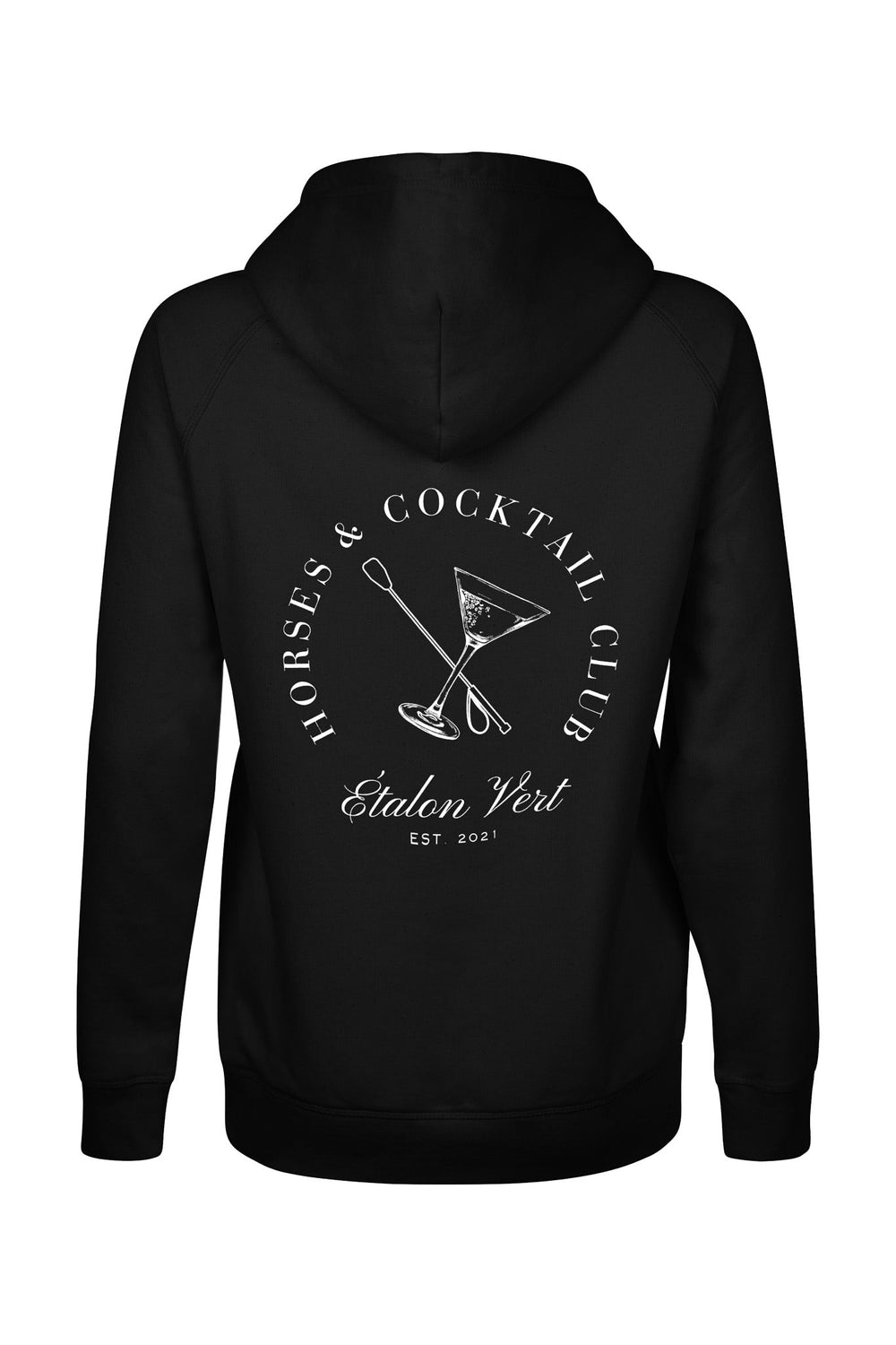 Quaterback 2.0 Normal Fit Hoodie - Horses & Cocktail - Black