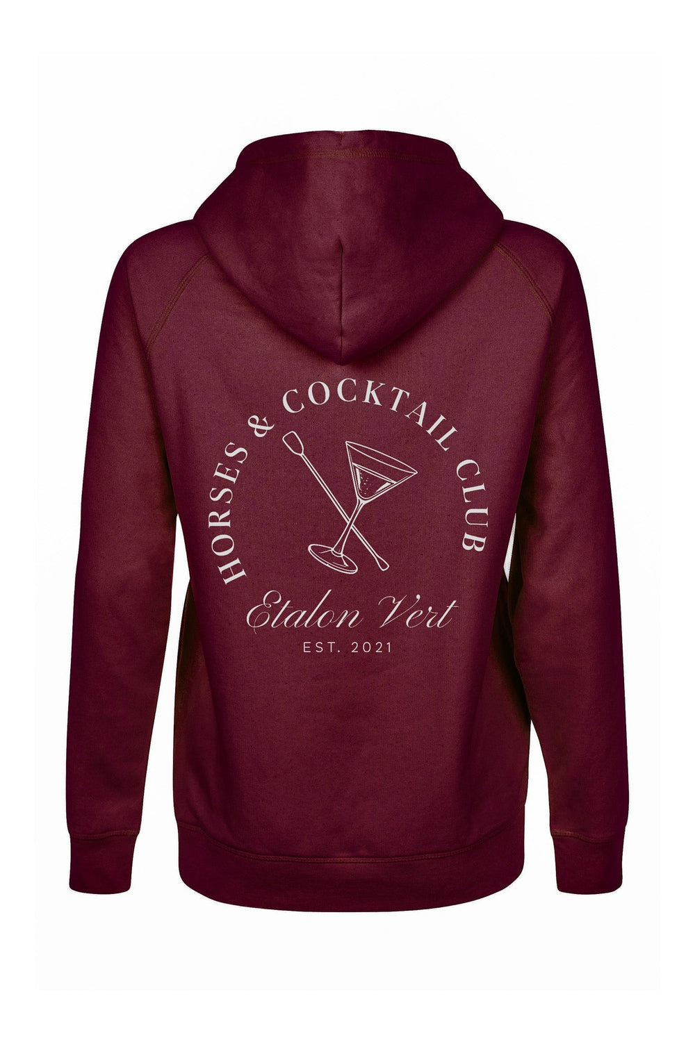Quaterback 2.0 Normal Fit Hoodie - Horses & Cocktail - Burgundy