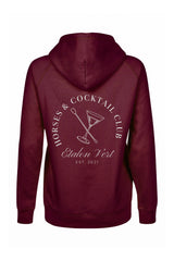 Quaterback 2.0 Normal Fit Hoodie - Horses & Cocktail - Burgundy