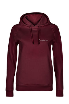 Quaterback 2.0 Normal Fit Hoodie - Horses & Cocktail - Burgundy