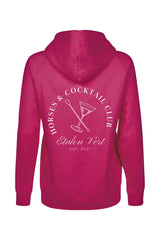 Quaterback 2.0 Normal Fit Hoodie - Horses & Cocktail - Very Berry