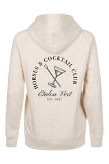 Quaterback 2.0 Normal Fit Hoodie - Horses & Cocktail - Off-White