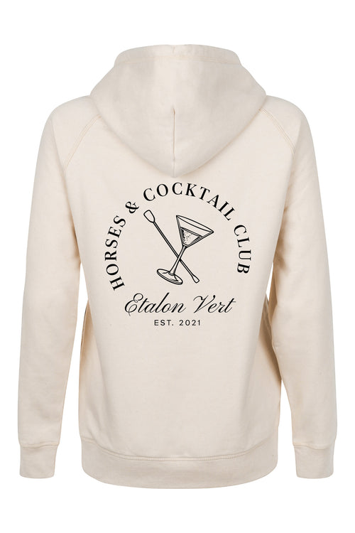 Quaterback 2.0 Normal Fit Hoodie - Horses & Cocktail - Off-White