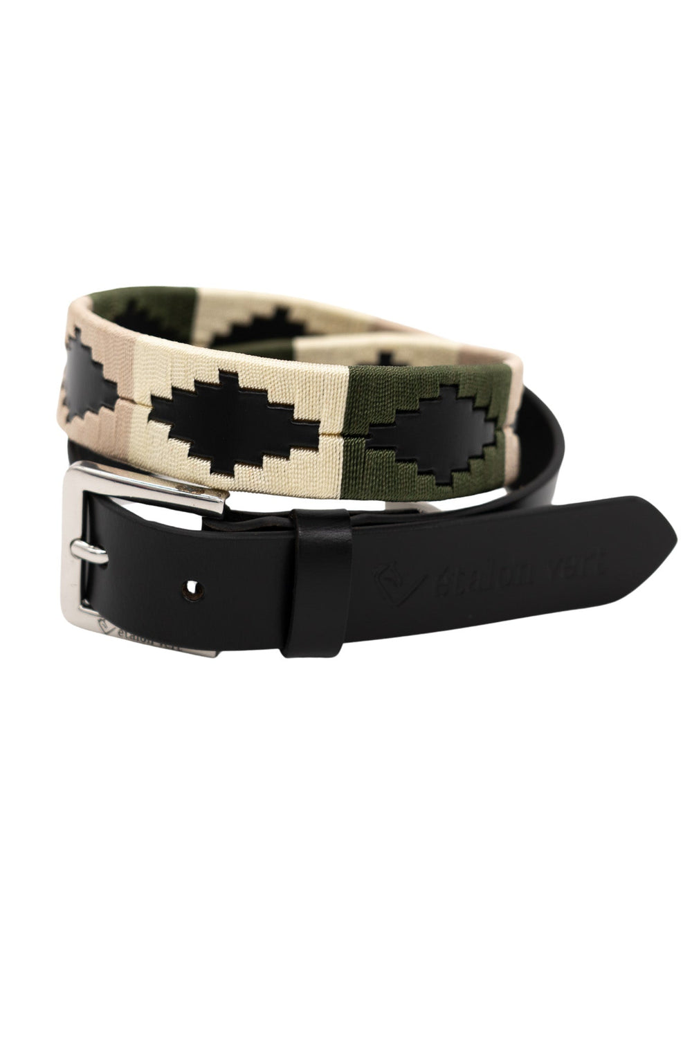 Ceinture de pologne Vitalis 3 cm - Olive/Beige