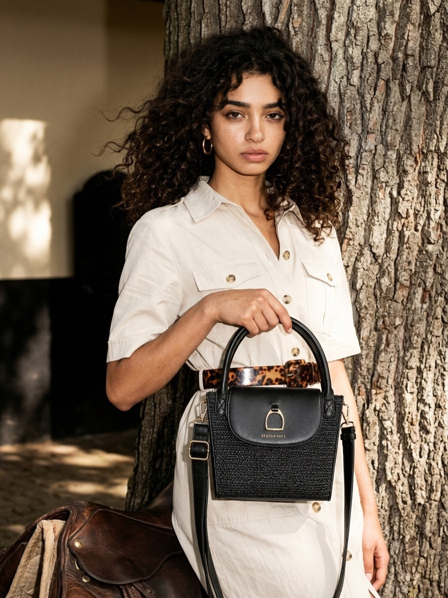 étalon vert x WIND & VIBES Mini Roma Bast Black/Gold - Steigbügel