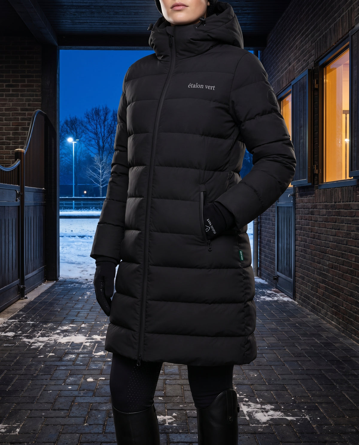 Cardento Long Puffer Jacket - Black