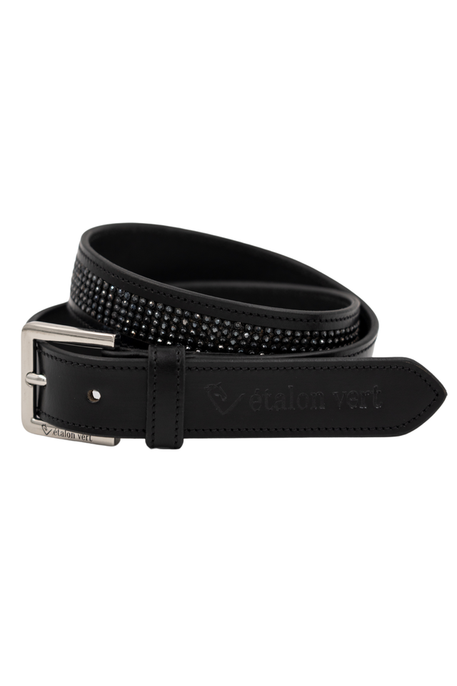 Zephyr Glitter Belt 3 cm - Black Sparkle