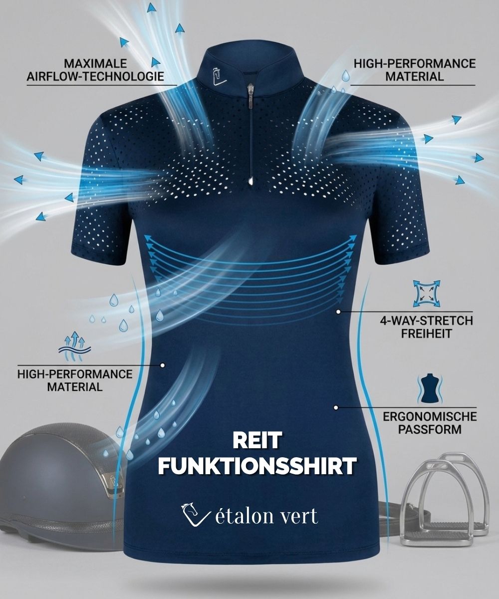 Funktionsshirt Star Gold Young Riders Kurzarm perforiert - Navy