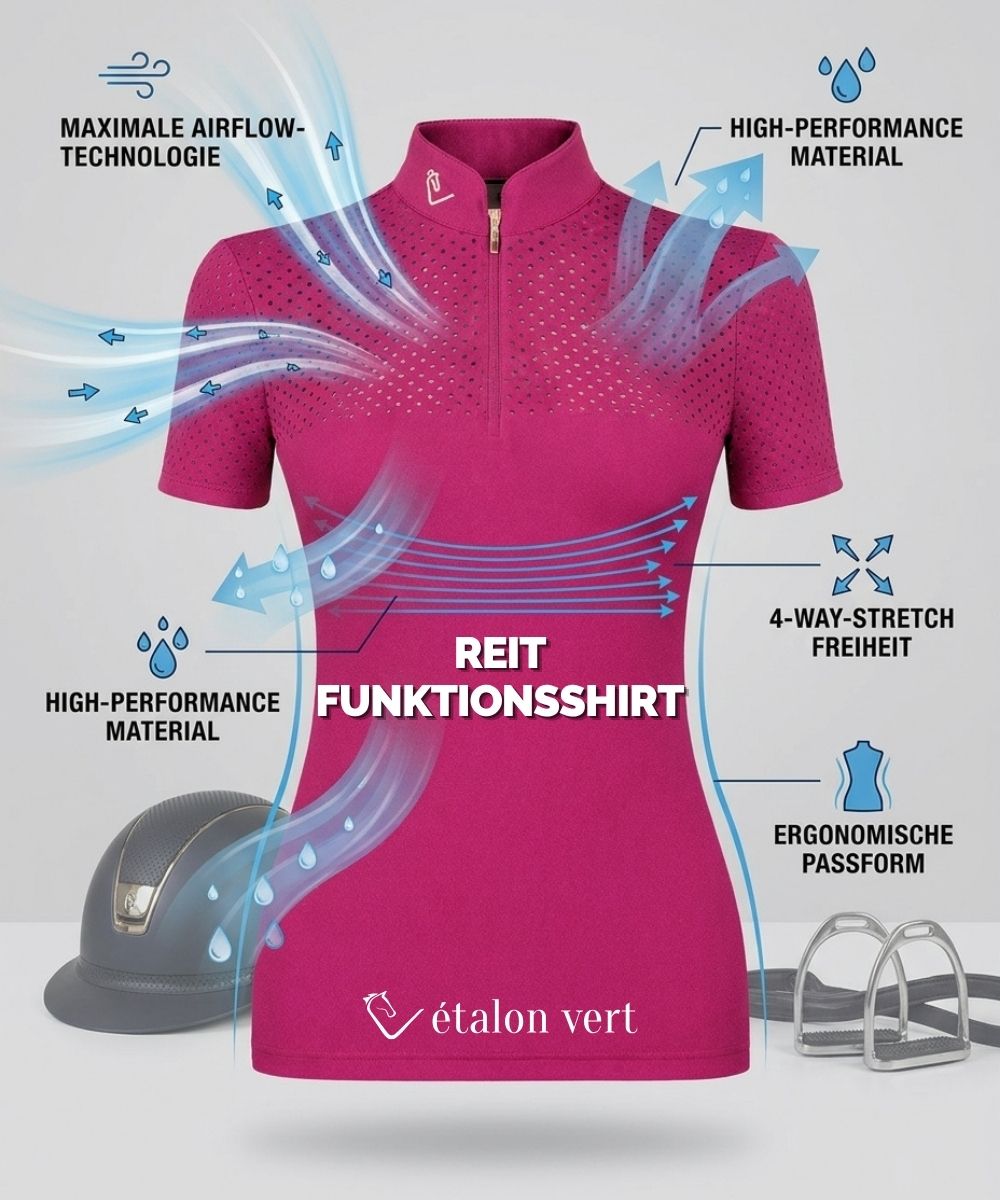 Star Gold Young Riders short-sleeved functional shirt - Very Berry