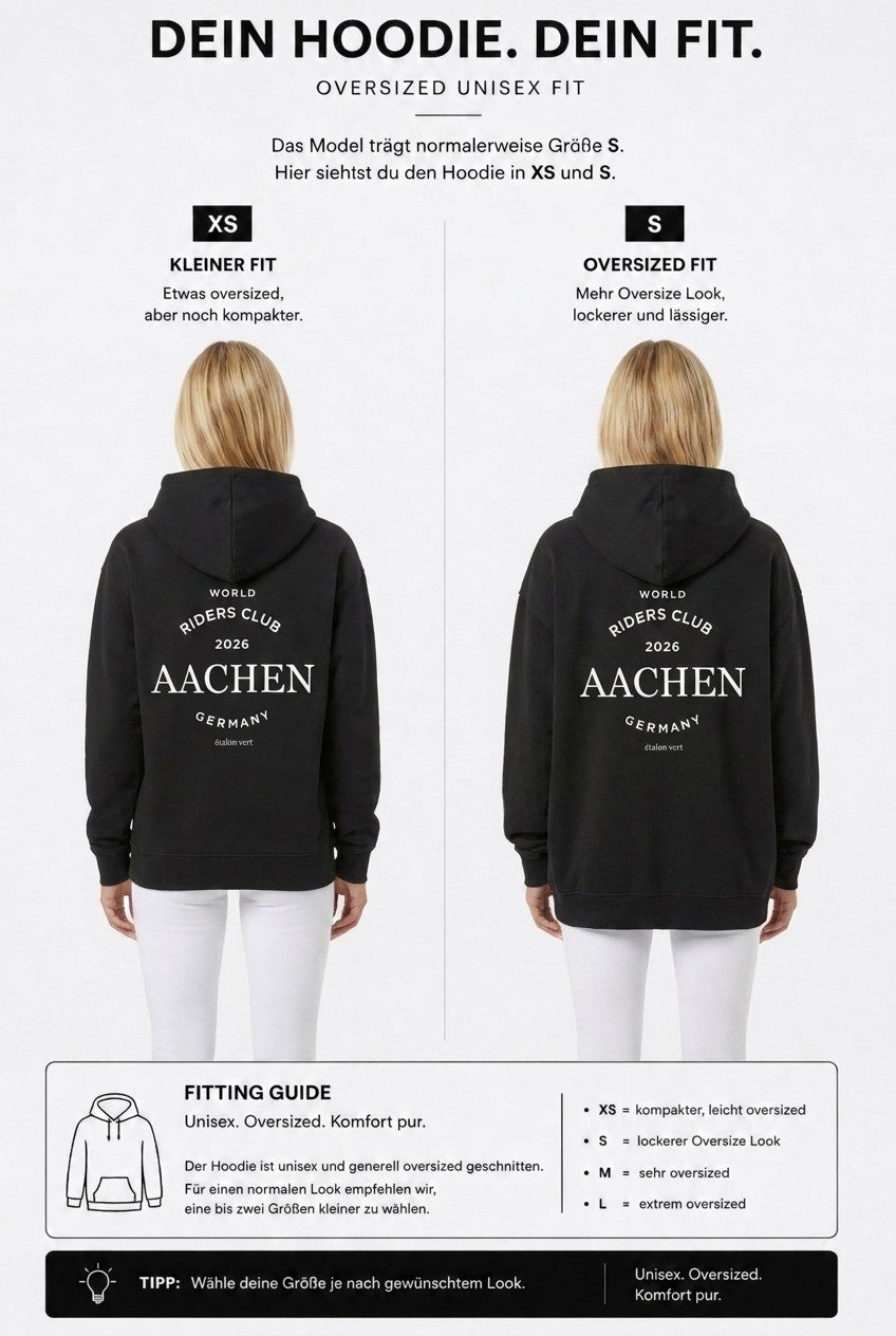 Oversize Fit Hoodie - Aachen Riders Club - Black