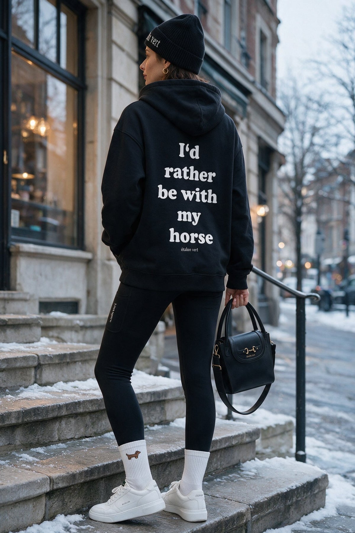 étalon vert – I’d rather be with my horse – Black – ausgewähltes Modelmotiv B020