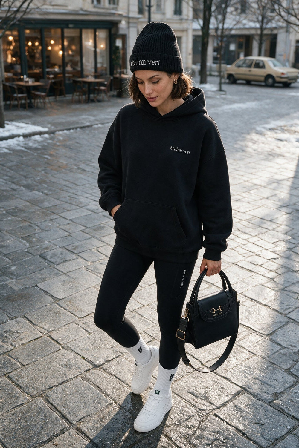 étalon vert – Aufsitzen. Absitzen. Einen Sitzen. – Black – ausgewähltes Modelmotiv B040