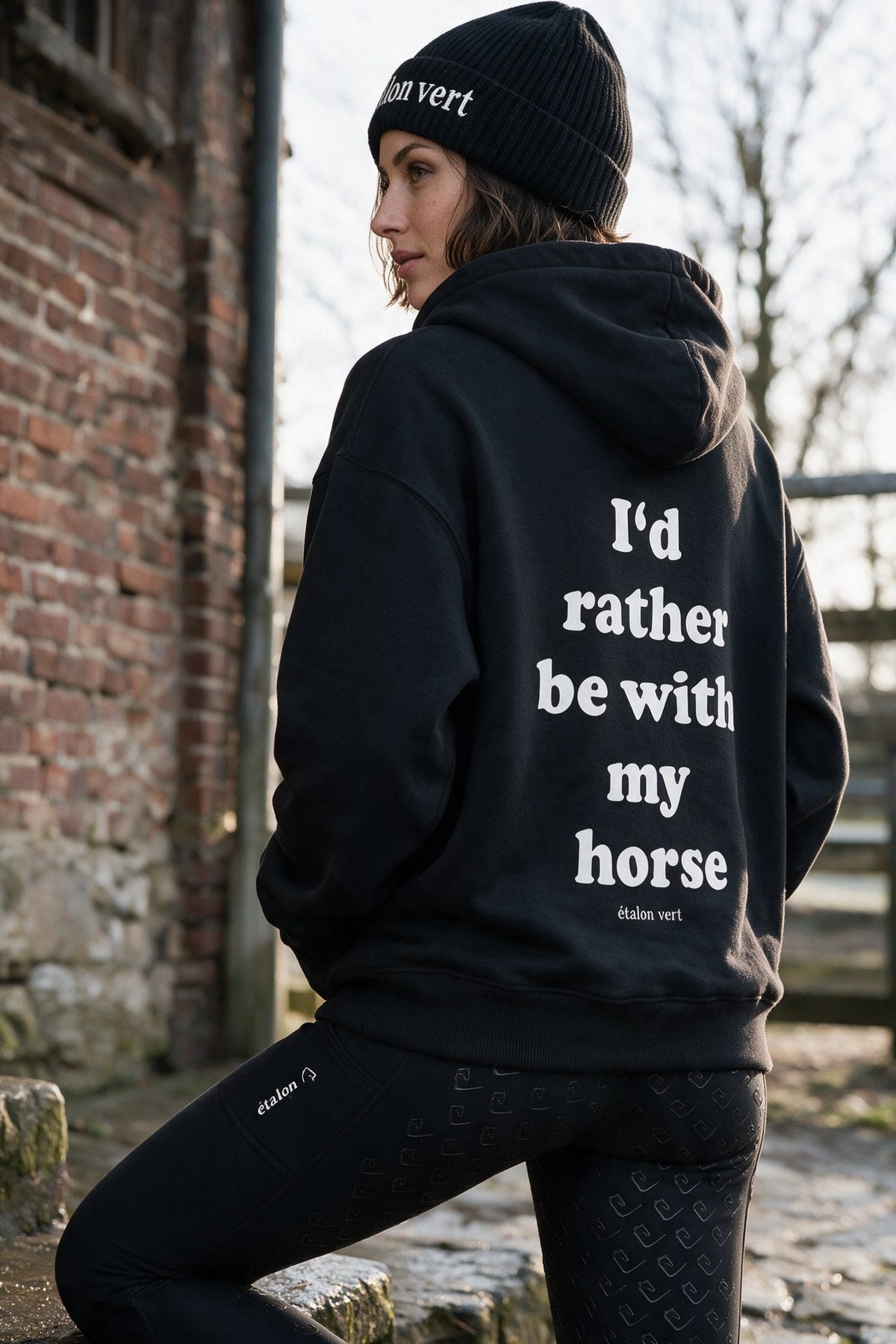 étalon vert – I’d rather be with my horse – Black – ausgewähltes Modelmotiv B147