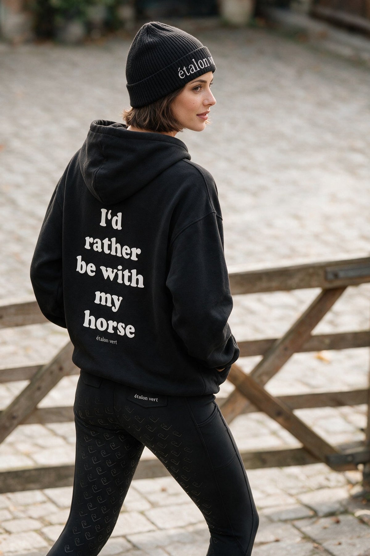 étalon vert – I’d rather be with my horse – Black – ausgewähltes Modelmotiv B423