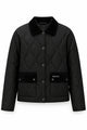 étalon vert Baloubet Heritage Jacket in Schwarz – Vorderansicht geschlossen mit Cordkragen und aufgesetzten Taschen