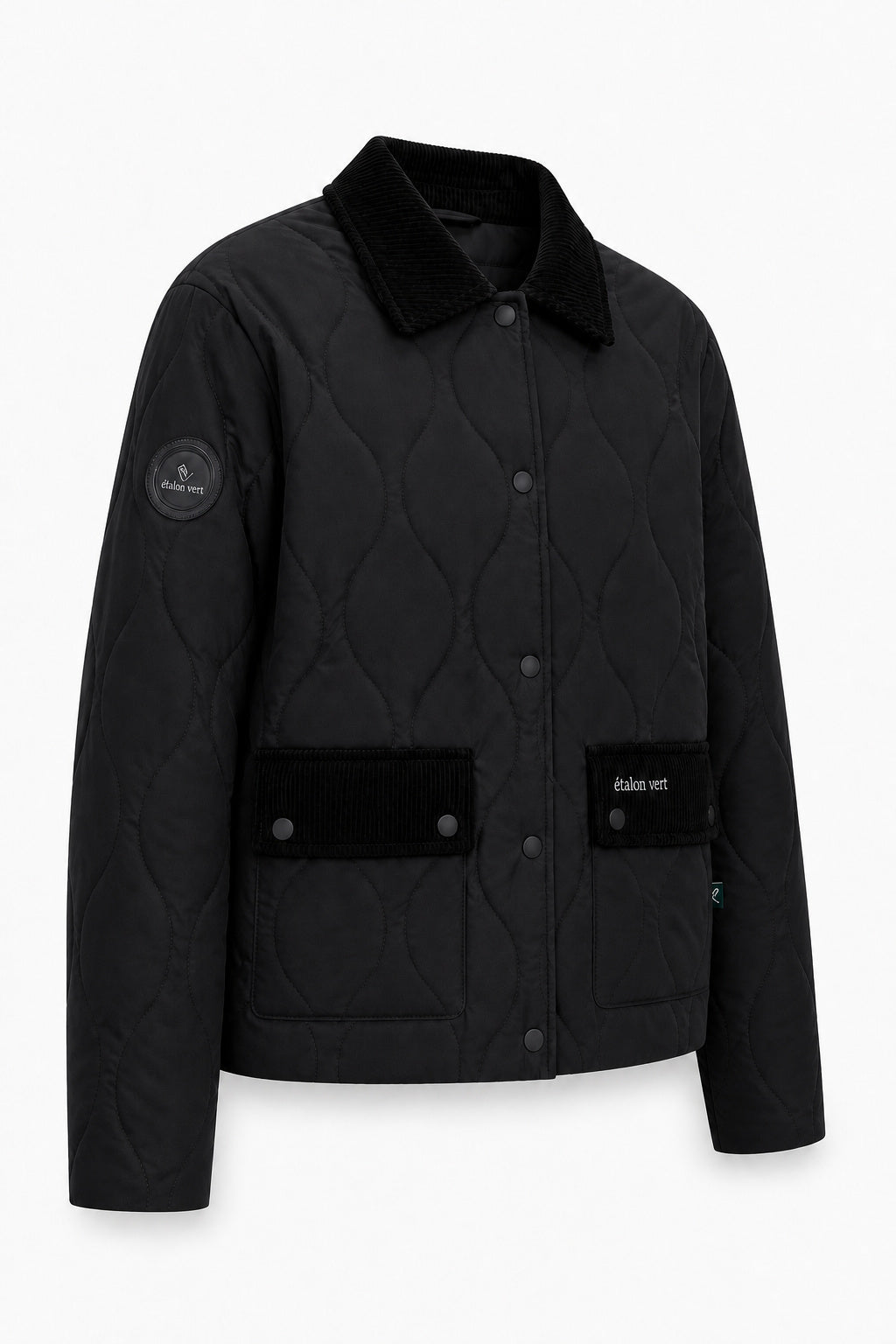 étalon vert Baloubet Heritage Jacket in Schwarz – Dreiviertelansicht mit Ärmelpatch