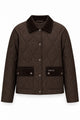 étalon vert Baloubet Heritage Jacket in Dunkelbraun – Vorderansicht geschlossen mit Cordkragen und aufgesetzten Taschen
