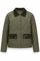 étalon vert Baloubet Heritage Jacket in Oliv – Vorderansicht geschlossen mit Cordkragen und aufgesetzten Taschen