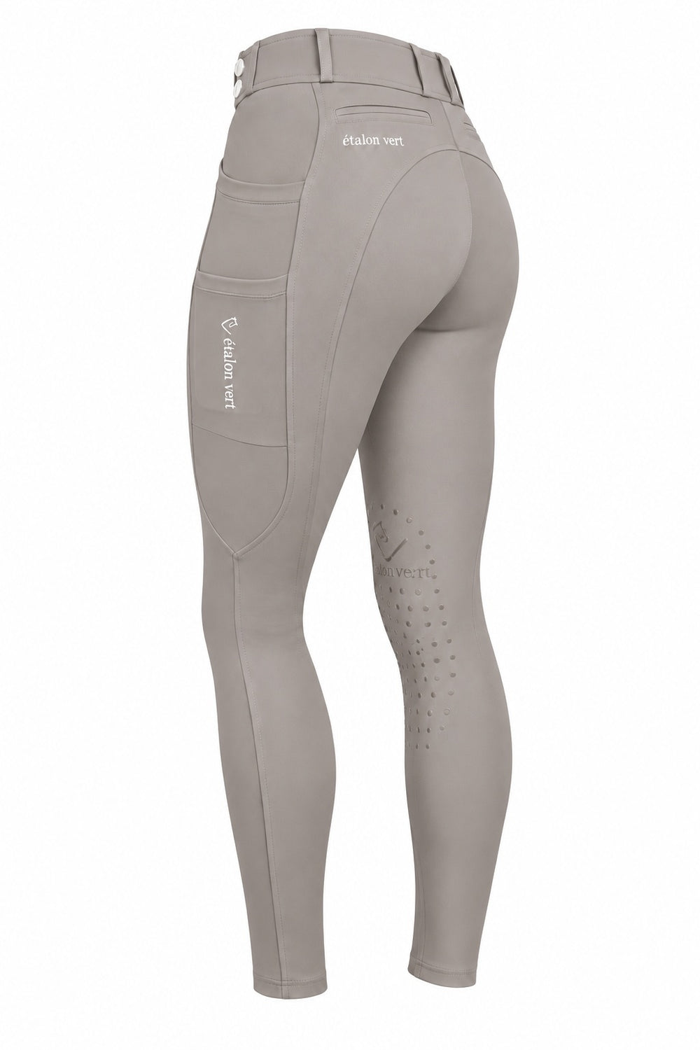 Belissimo 2.0 Reithose mit Leggings Komfort Kniegrip - Taupe – Rückansicht 3/4