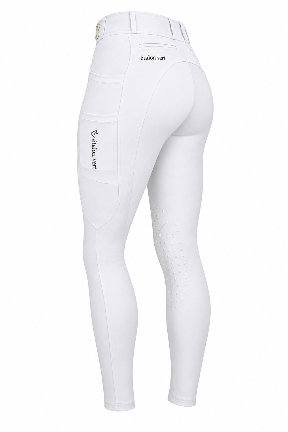 Belissimo 2.0 Reithose mit Leggings Komfort Kniegrip - White – Rückansicht 3/4