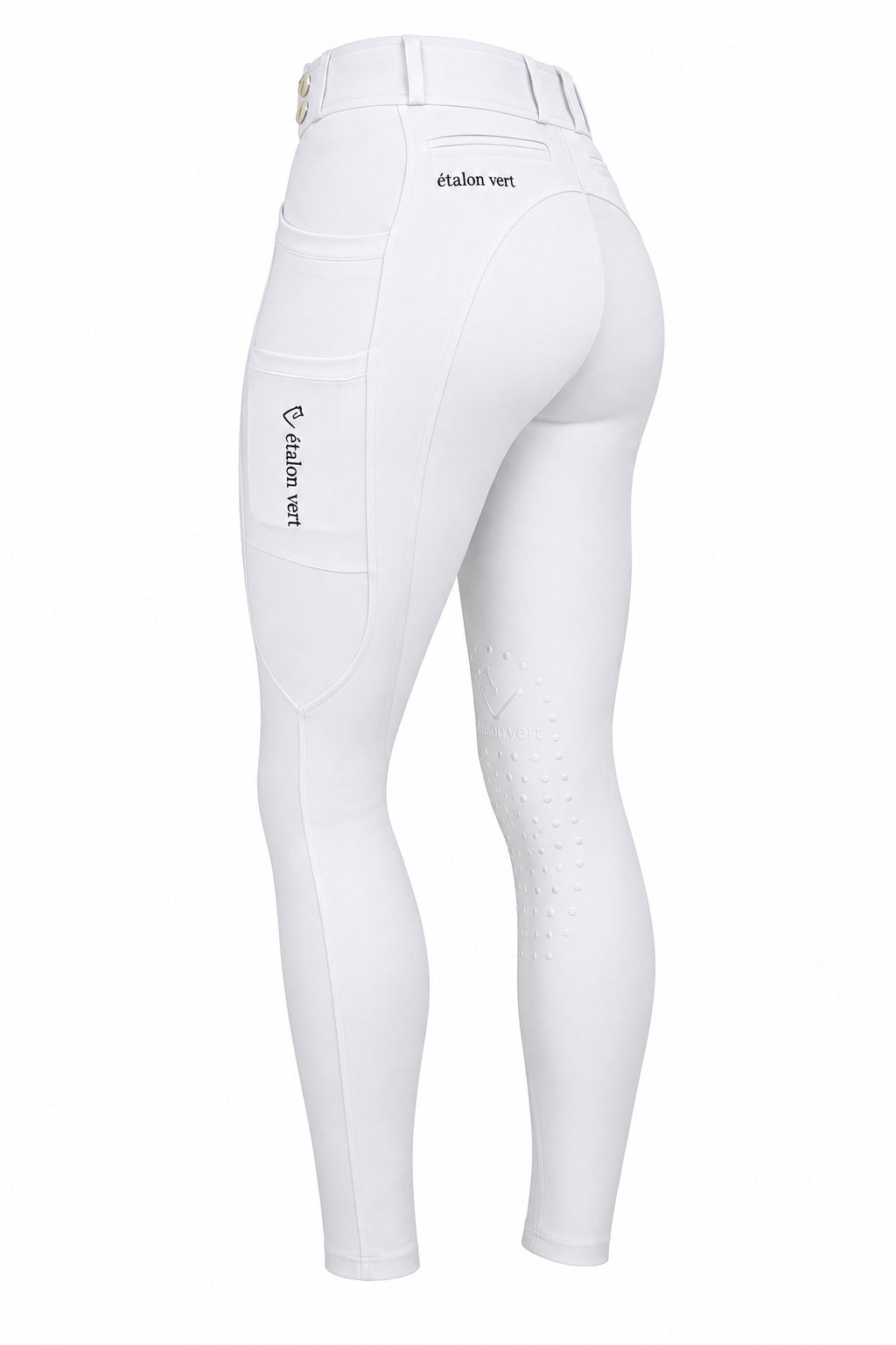 Belissimo 2.0 Reithose mit Leggings Komfort Kniegrip - White – Rückansicht 3/4