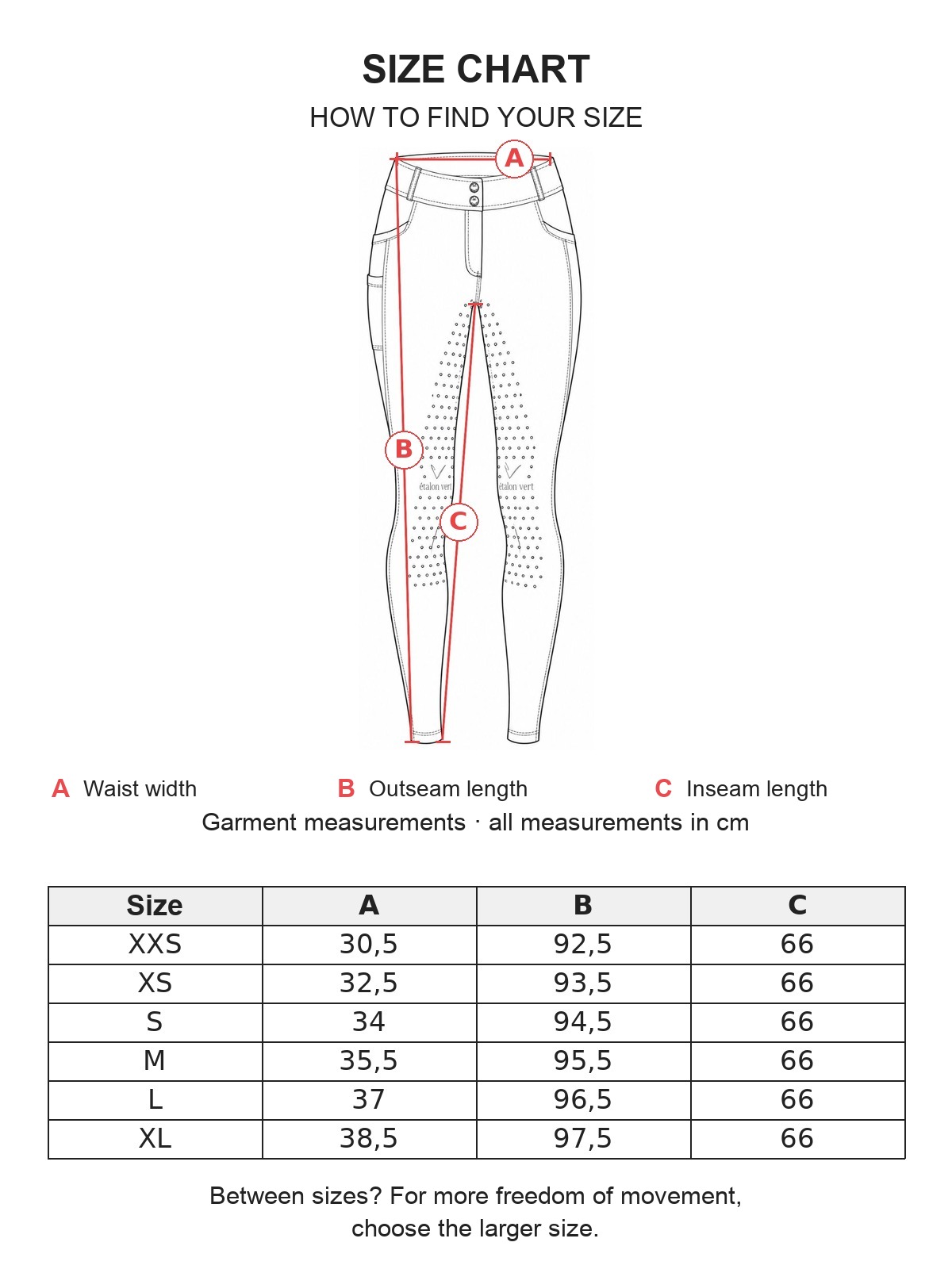 Size chart