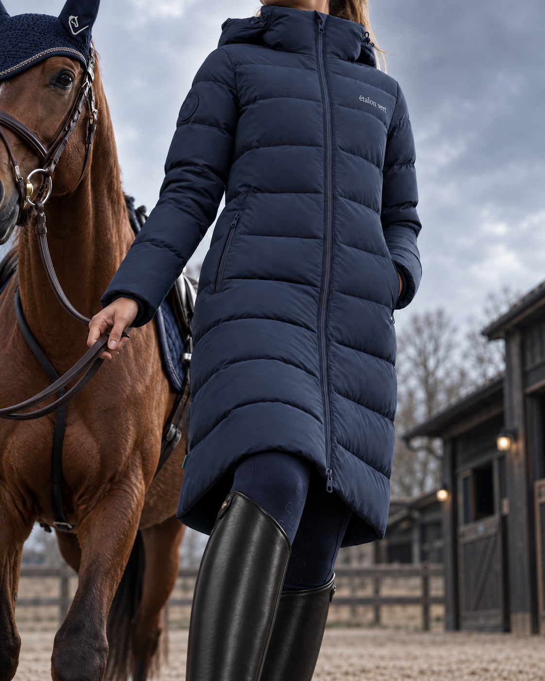 Cardento in Navy – Bewegungsansicht am Pferd
