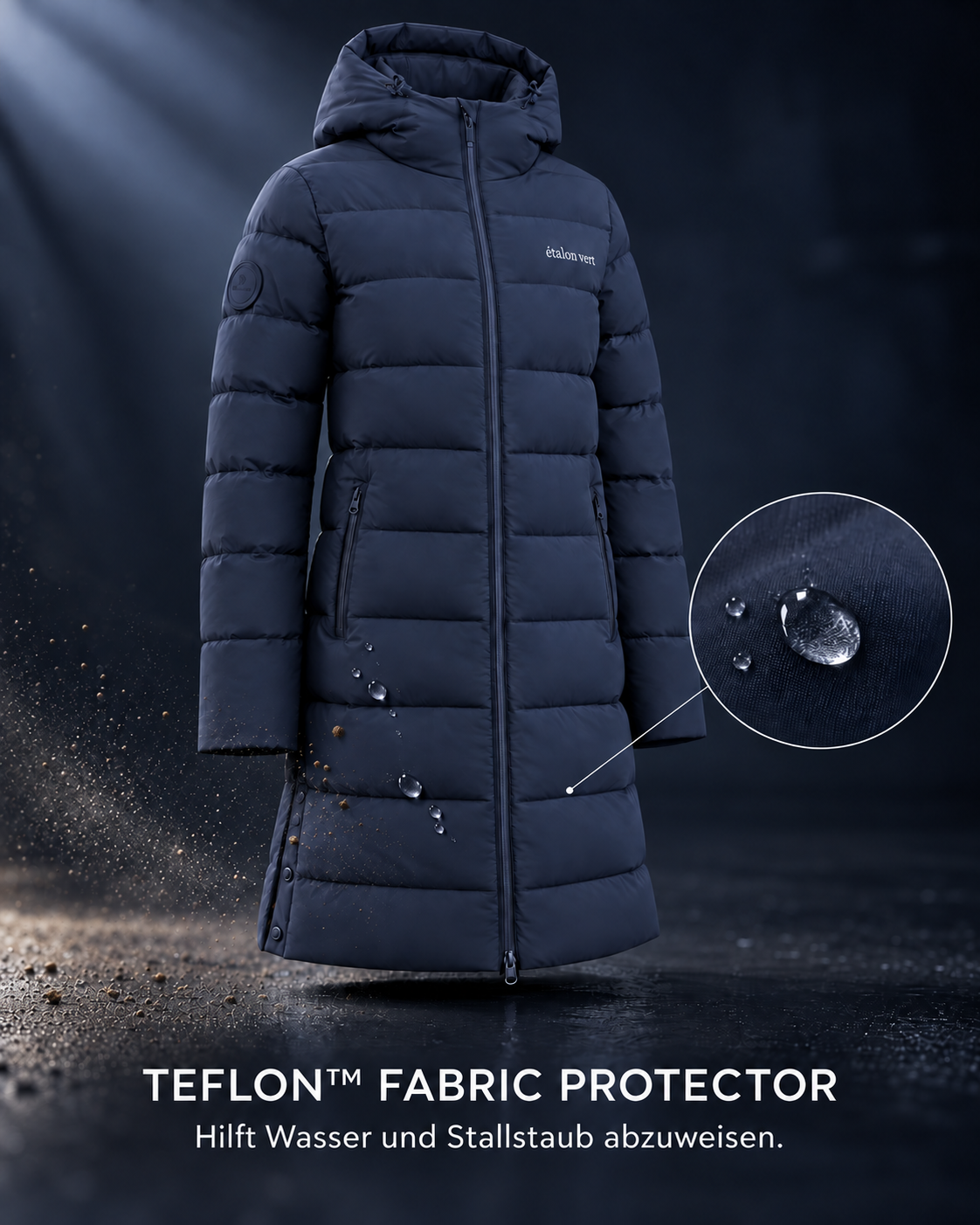 Cardento in Navy – wasser- und schmutzabweisender Oberstoff